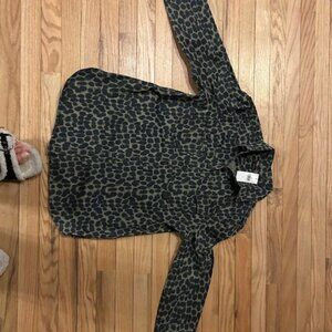 Banana Republic Animal Print Collared Shirt